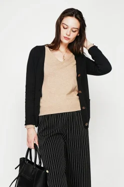 Femme C&Jo Gilets Et Cardigans^Gilet col v boutonné noir