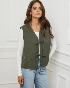 Femme L'Armoire de Suzette Gilets Et Cardigans^Gilet Diane kaki