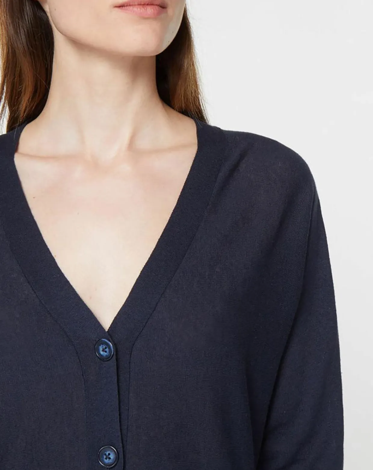 Gilet droit en Lin & Coton Mimosa bleu marine-Jodhpur Outlet