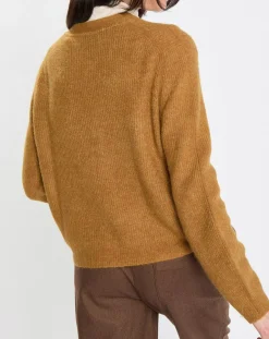 Femme Marc O'Polo Gilets Et Cardigans^Gilet en Alpaga & Laine mélangés 3 Boutons kaki marron