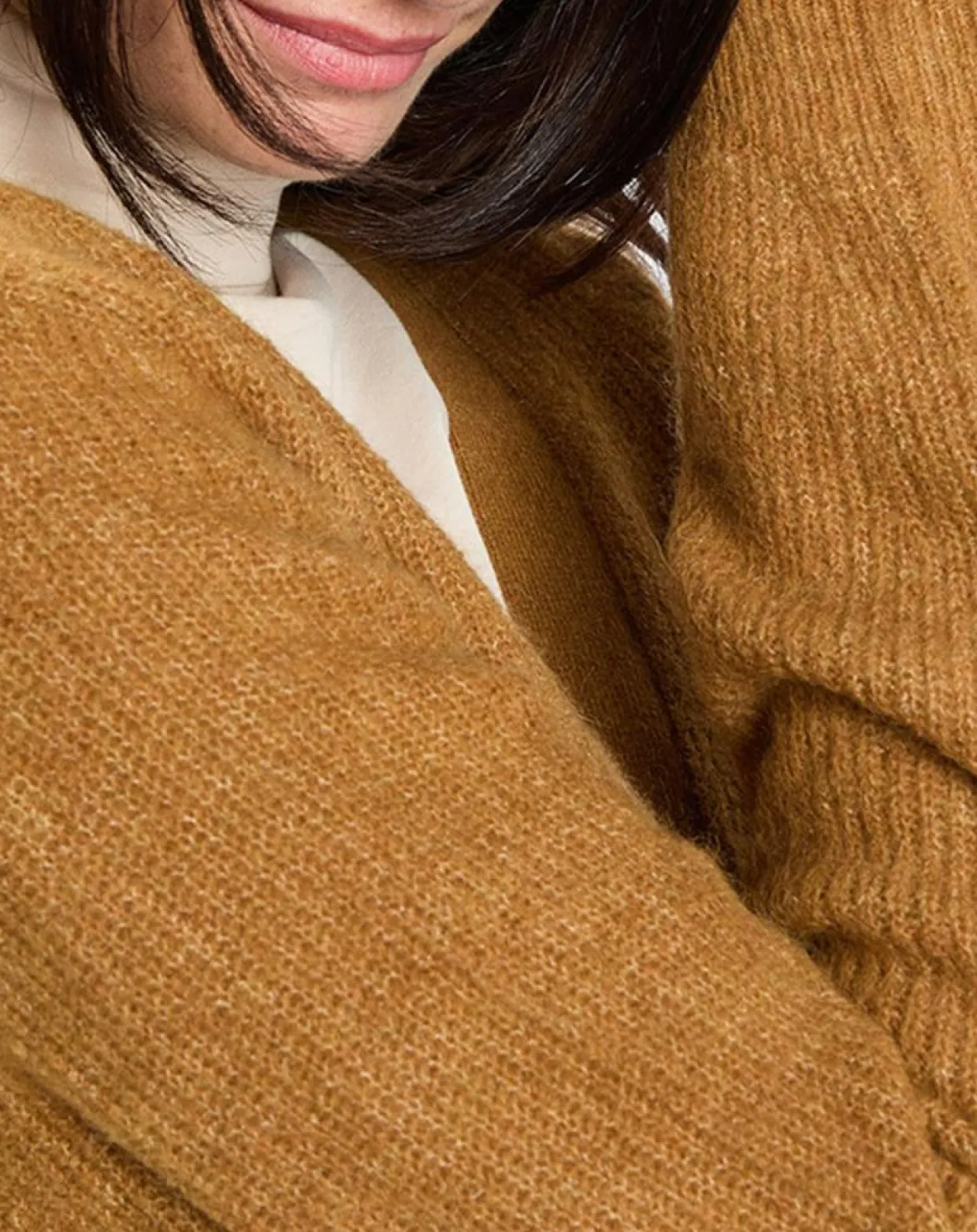 Femme Marc O'Polo Gilets Et Cardigans^Gilet en Alpaga & Laine mélangés 3 Boutons kaki marron