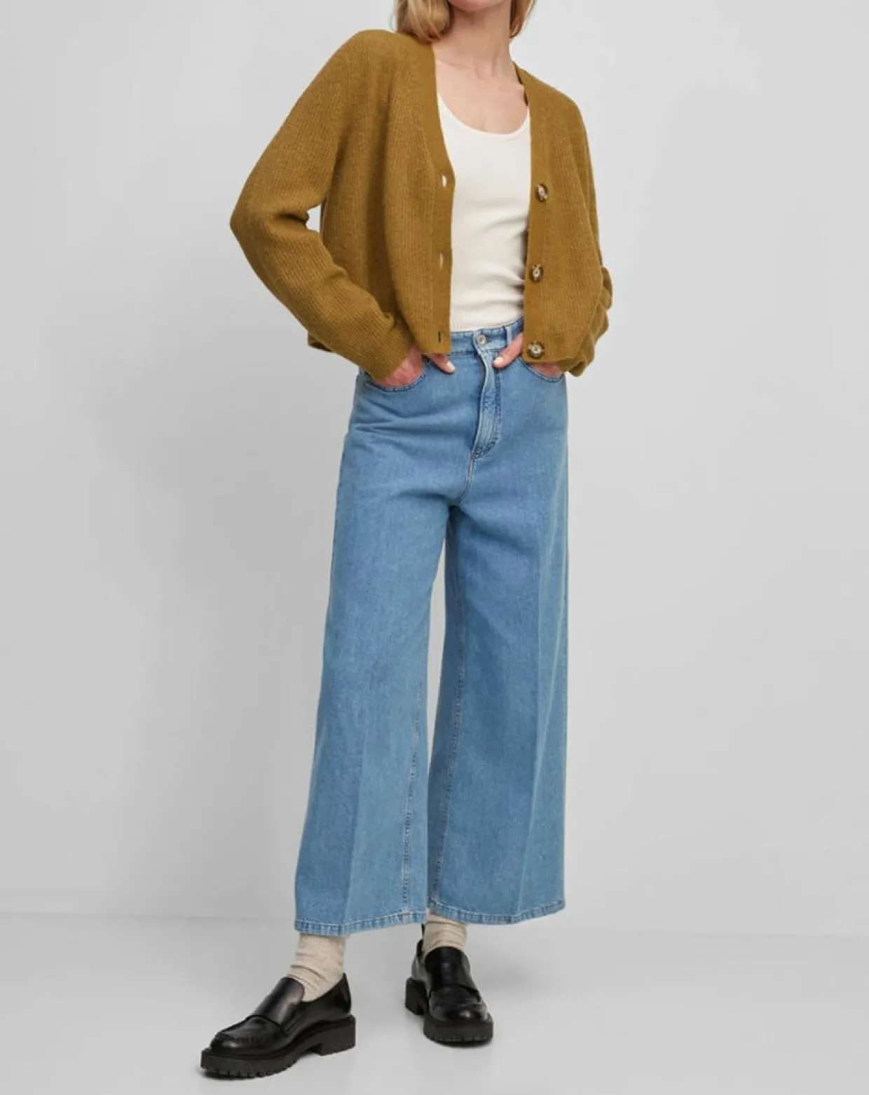 Femme Marc O'Polo Gilets Et Cardigans^Gilet en Alpaga & Laine mélangés 3 Boutons kaki marron