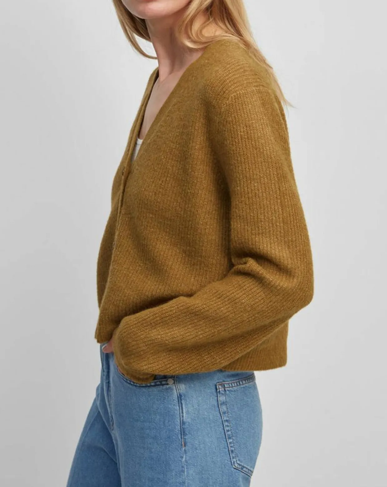 Femme Marc O'Polo Gilets Et Cardigans^Gilet en Alpaga & Laine mélangés 3 Boutons kaki marron