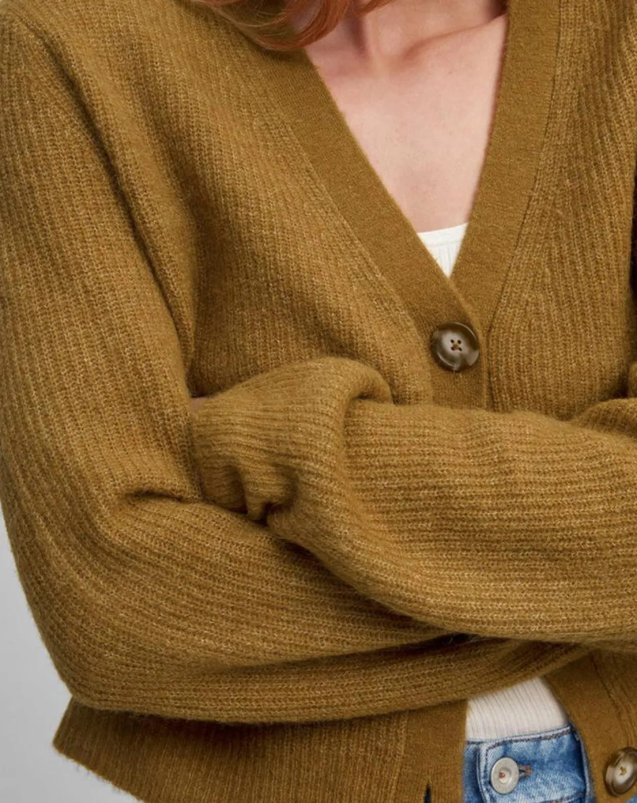 Femme Marc O'Polo Gilets Et Cardigans^Gilet en Alpaga & Laine mélangés 3 Boutons kaki marron