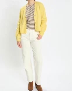 Gilet en Alpaga & Laine mélangés 3 Boutons jaune-Marc O'Polo New