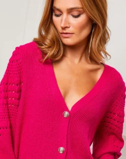 Femme Fleur de cachemire Gilets Et Cardigans^Gilet en Cachemire mélangé Liv fushia