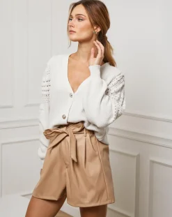Femme Fleur de cachemire Gilets Et Cardigans^Gilet en Cachemire mélangé Liv ecru