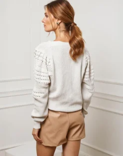 Femme Fleur de cachemire Gilets Et Cardigans^Gilet en Cachemire mélangé Liv ecru
