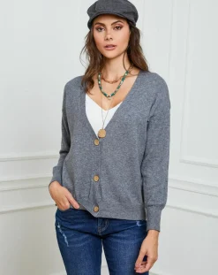 Femme Fleur de cachemire Gilets Et Cardigans^Gilet en Cachemire mélangé Laura gris