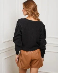 Femme Fleur de cachemire Gilets Et Cardigans^Gilet en Cachemire mélangé Liv noir