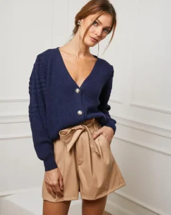 Femme Fleur de cachemire Gilets Et Cardigans^Gilet en Cachemire mélangé Liv marine