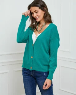 Femme Fleur de cachemire Gilets Et Cardigans^Gilet en Cachemire mélangé Laura vert