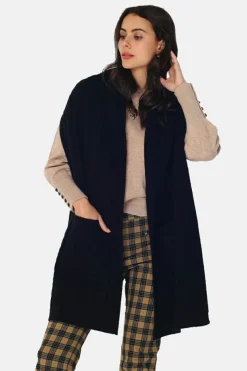 Femme Assuili Gilets Et Cardigans^Gilet en Cachemire mélangé grand col noir