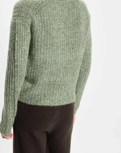 Femme Marc O'Polo Gilets Et Cardigans^Gilet en Coton, Laine & Alpaga mélangés grosse maille chiné vert foncé