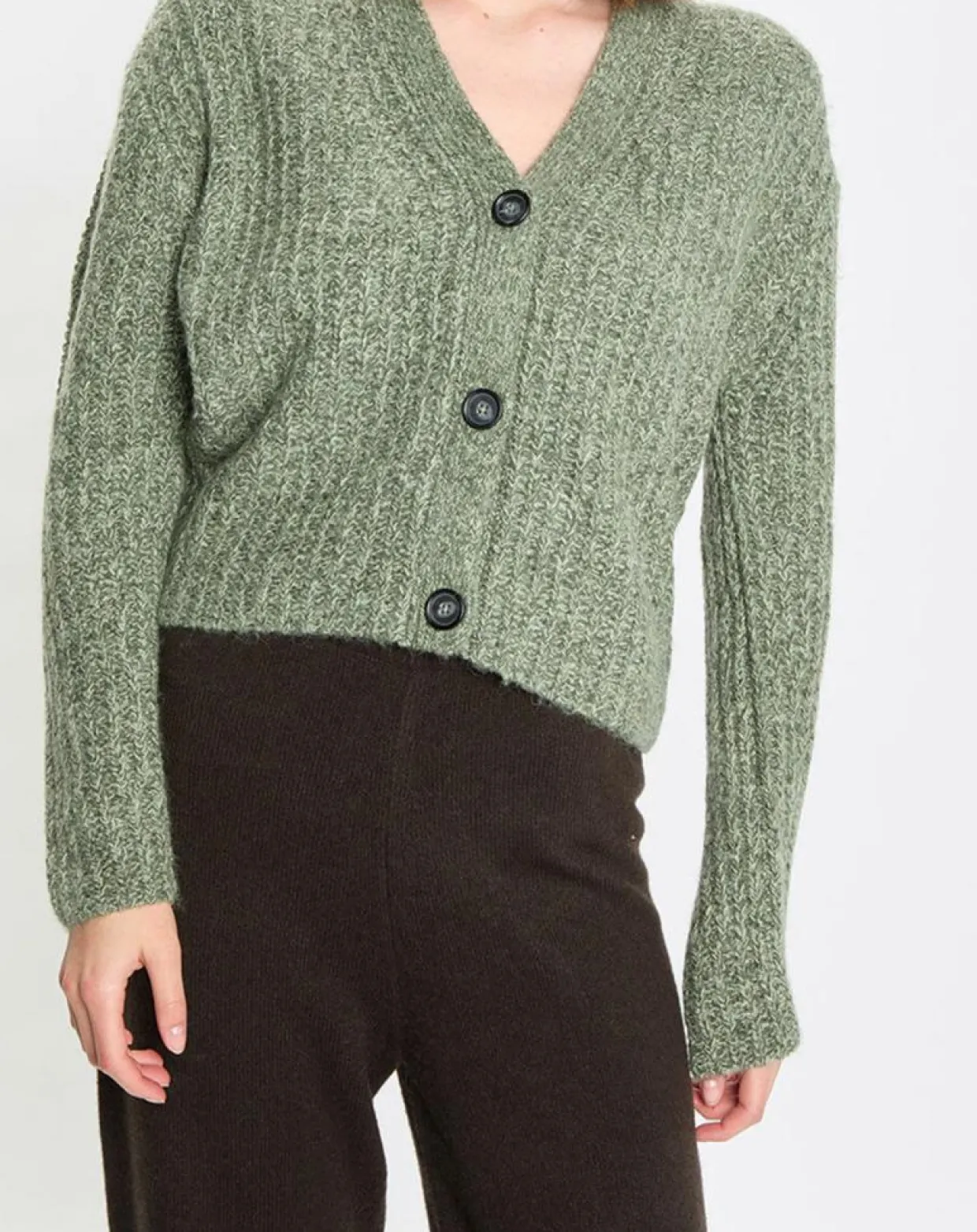 Femme Marc O'Polo Gilets Et Cardigans^Gilet en Coton, Laine & Alpaga mélangés grosse maille chiné vert foncé