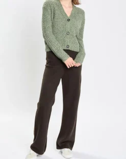 Femme Marc O'Polo Gilets Et Cardigans^Gilet en Coton, Laine & Alpaga mélangés grosse maille chiné vert foncé