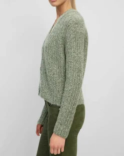 Femme Marc O'Polo Gilets Et Cardigans^Gilet en Coton, Laine & Alpaga mélangés grosse maille chiné vert foncé