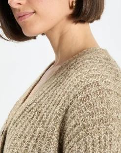 Femme Marc O'Polo Gilets Et Cardigans^Gilet en Coton, Laine & Alpaga mélangés grosse maille chiné marron