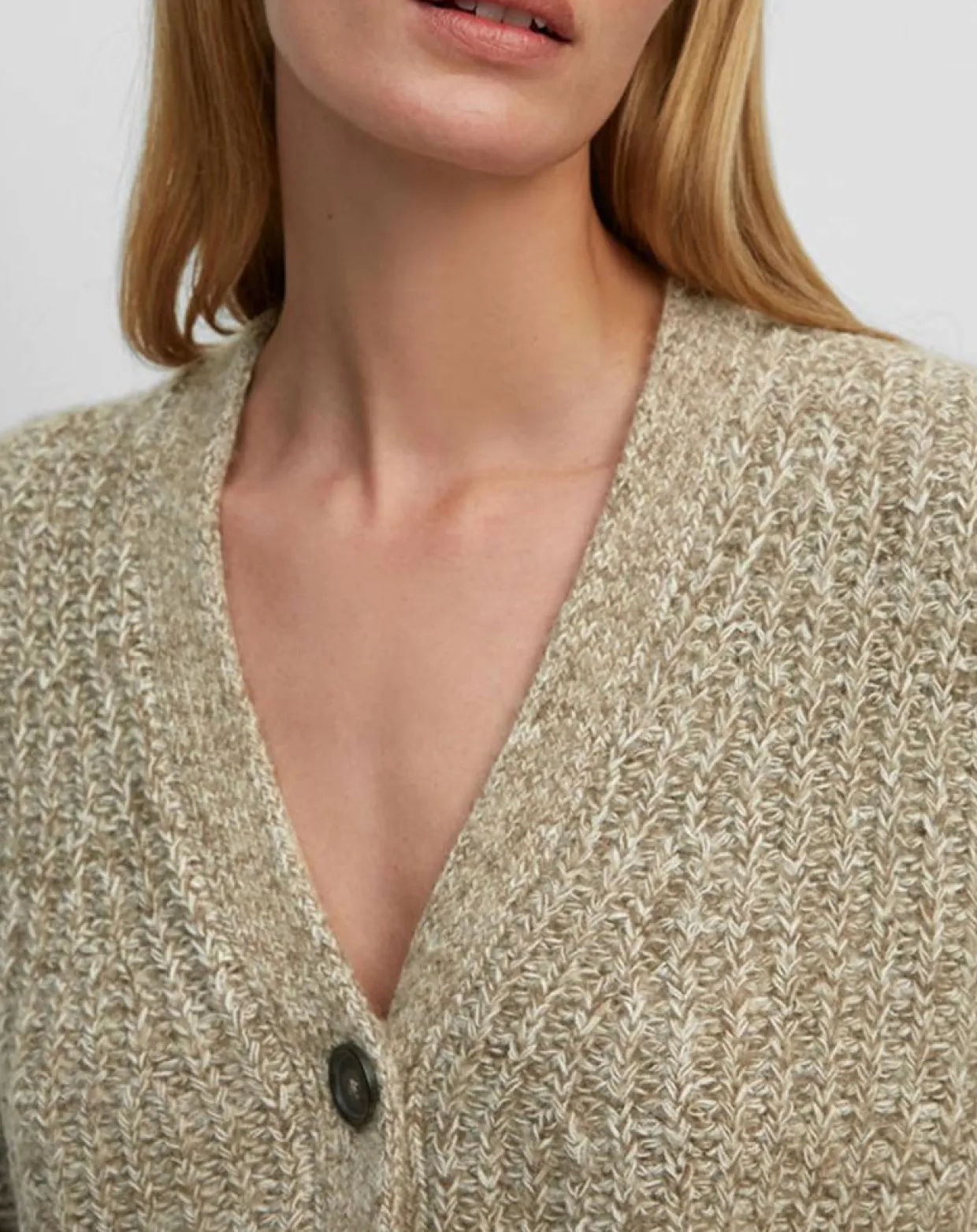 Femme Marc O'Polo Gilets Et Cardigans^Gilet en Coton, Laine & Alpaga mélangés grosse maille chiné marron
