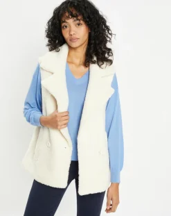 Gilet en Fausse Fourrure W1622 Mont panna-Lou Andrea Clearance