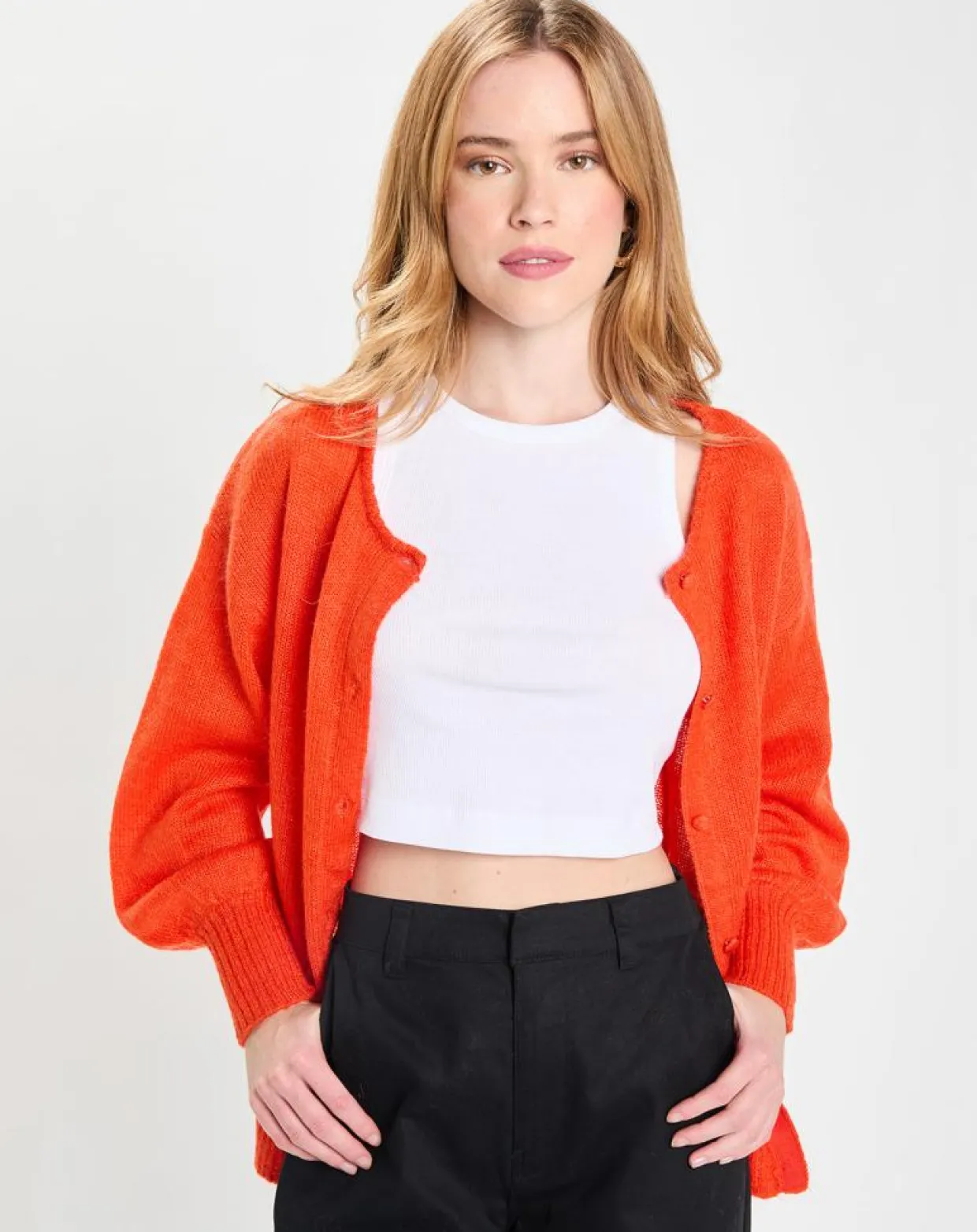 Femme Galeries Lafayette Gilets Et Cardigans^Gilet en Laine & Mohair mélangés Maille Boston 2 rouge moyen