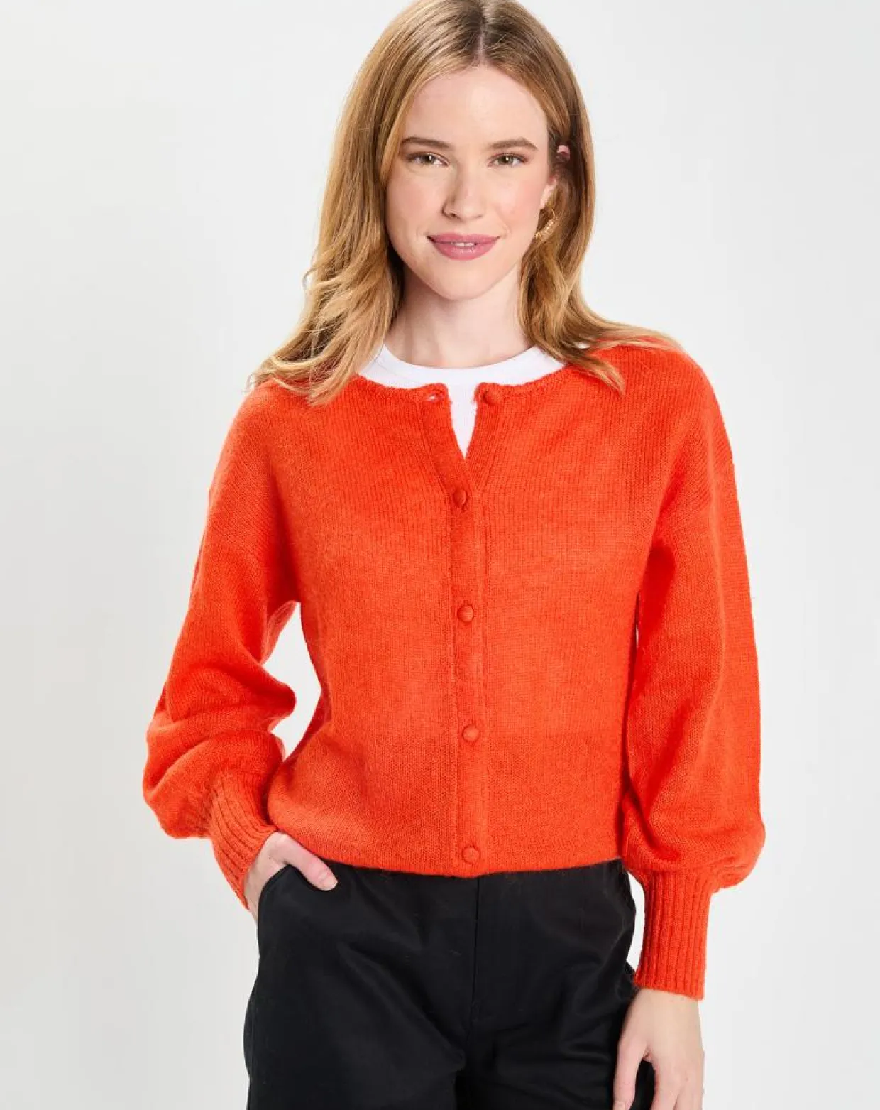 Femme Galeries Lafayette Gilets Et Cardigans^Gilet en Laine & Mohair mélangés Maille Boston 2 rouge moyen