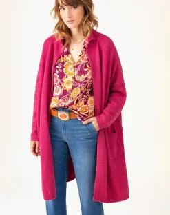 Gilet en Laine mélangée Amira pivoine-Indies Outlet