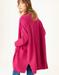 Gilet en Laine mélangée Amira pivoine-Indies Outlet