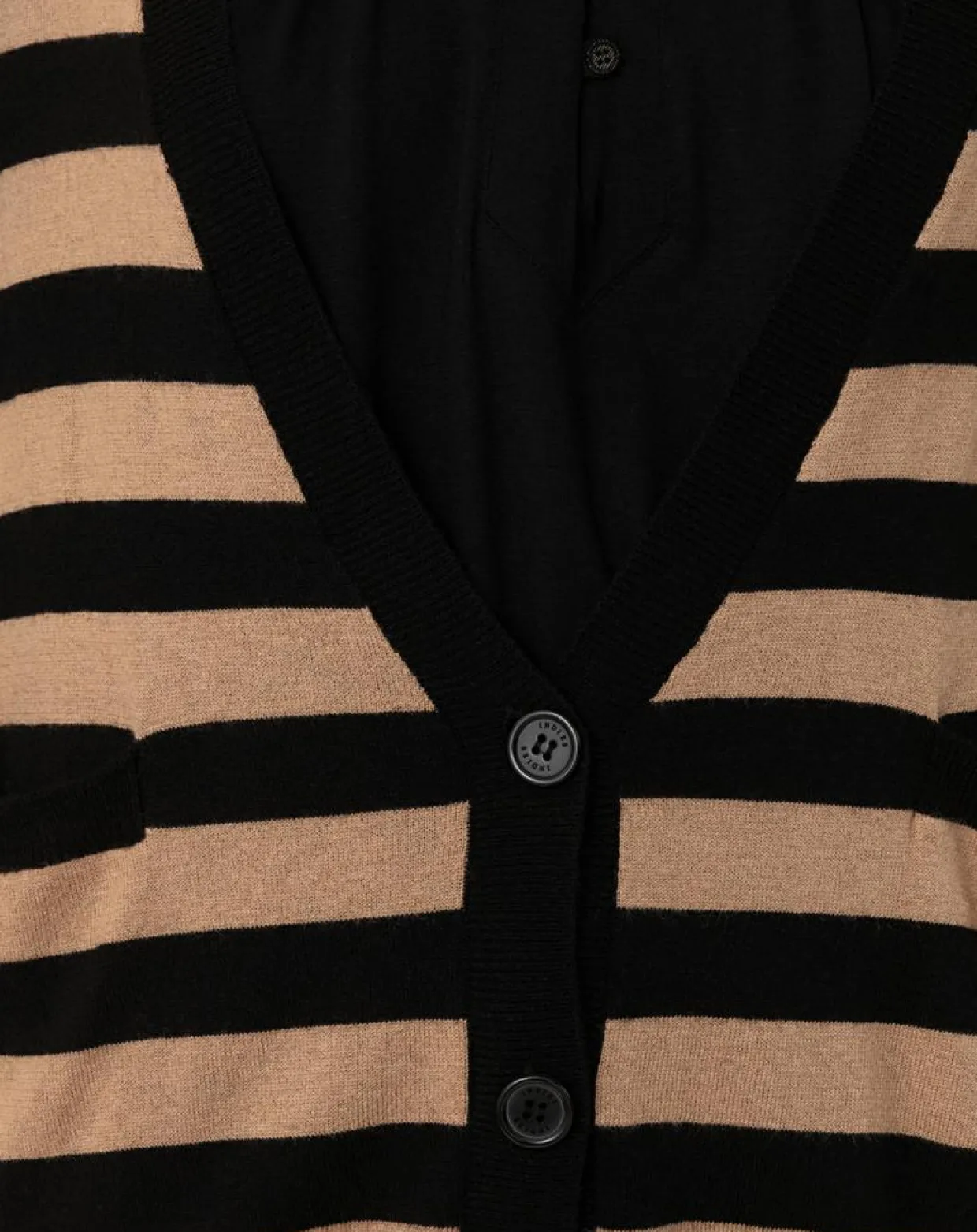 Gilet en Laine mélangée Lena rayure camel-Indies Clearance