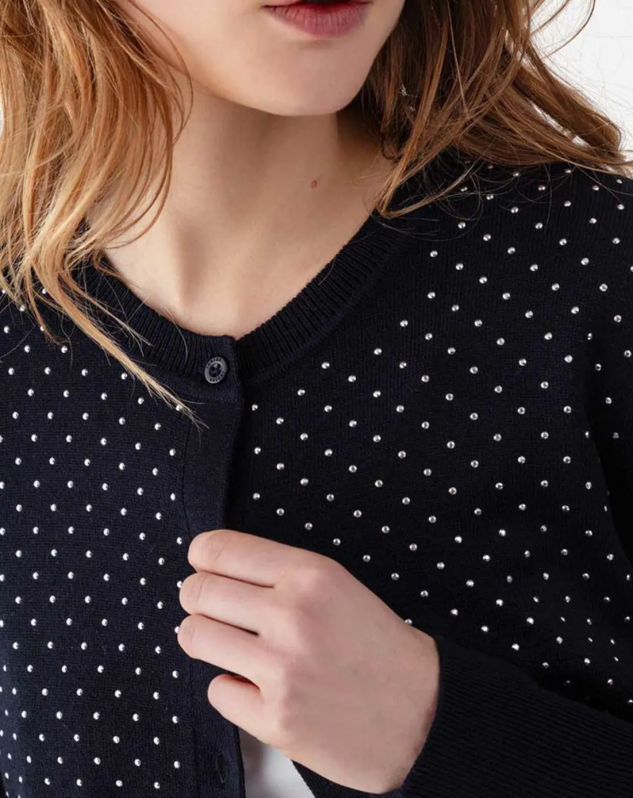 Femme Indies Gilets Et Cardigans^Gilet en Laine mélangée Tidal marine/argenté
