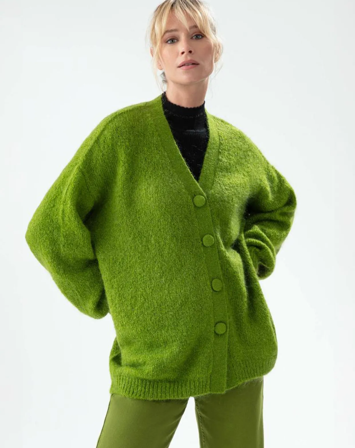 Gilet en Laine mélangée Victoria bambou-Indies Best