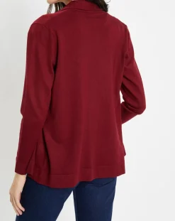 Gilet en Maille fine col châle bordeaux-Galeries Lafayette Outlet