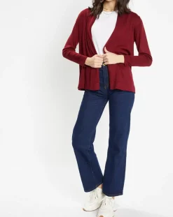 Gilet en Maille fine col châle bordeaux-Galeries Lafayette Outlet
