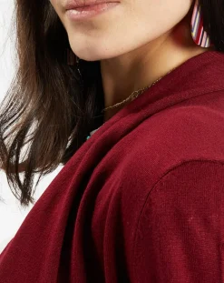 Gilet en Maille fine col châle bordeaux-Galeries Lafayette Outlet