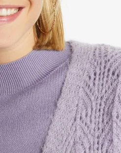 Femme Galeries Lafayette Gilets Et Cardigans^Gilet en Maille pointelle mousseuse Rina violet clair
