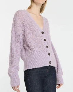 Femme Galeries Lafayette Gilets Et Cardigans^Gilet en Maille pointelle mousseuse Rina violet clair