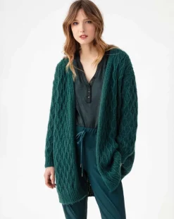 Femme Indies Gilets Et Cardigans^Gilet en Mohair mélangé Aster emeraude
