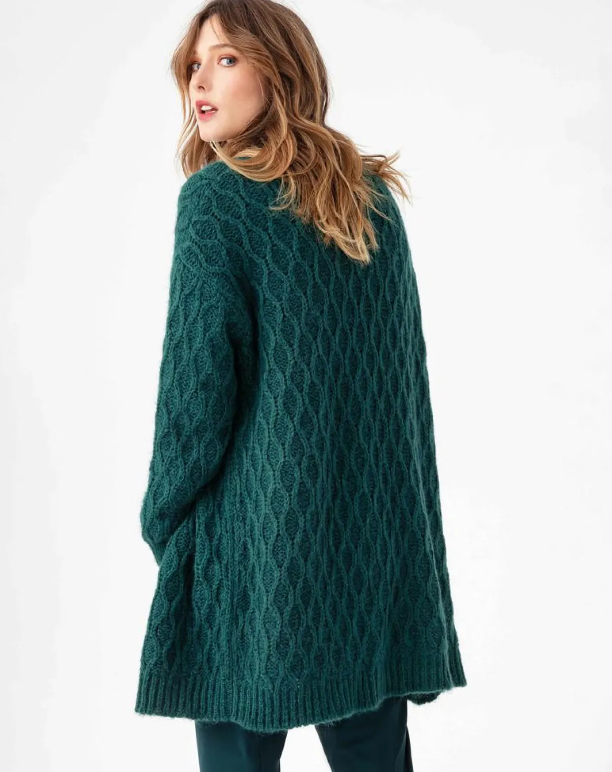 Femme Indies Gilets Et Cardigans^Gilet en Mohair mélangé Aster emeraude