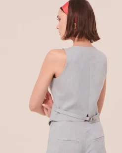 Femme Tara Jarmon Vestes, Blousons^Gilet en tissu flammé bleu
