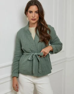 Femme L'Armoire de Suzette Gilets Et Cardigans^Gilet Flore kaki
