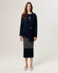 Gilet Joëlle ouvert bleu nuit-Rodier New