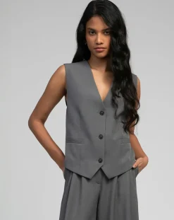 Femme An'ge Gilets Et Cardigans^Gilet Kimolo anthracite