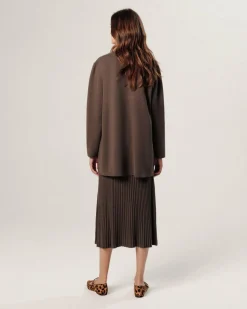 Gilet Lawrence ouvert marron havane-Rodier Outlet