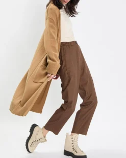 Femme Marc O'Polo Gilets Et Cardigans^Gilet long à capuche en Laine mélangée camel