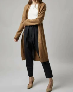 Femme Marc O'Polo Gilets Et Cardigans^Gilet long à capuche en Laine mélangée camel