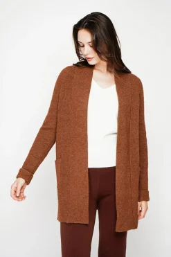 Femme C&Jo Gilets Et Cardigans^Gilet long à col châle marron