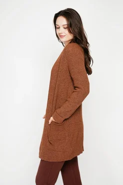 Femme C&Jo Gilets Et Cardigans^Gilet long à col châle marron