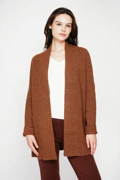 Femme C&Jo Gilets Et Cardigans^Gilet long à col châle marron