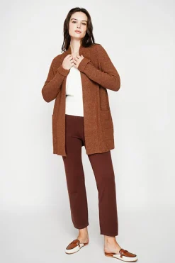 Femme C&Jo Gilets Et Cardigans^Gilet long à col châle marron