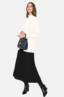 Gilet long en Cachemire mélangé col châle naturel-Assuili Sale